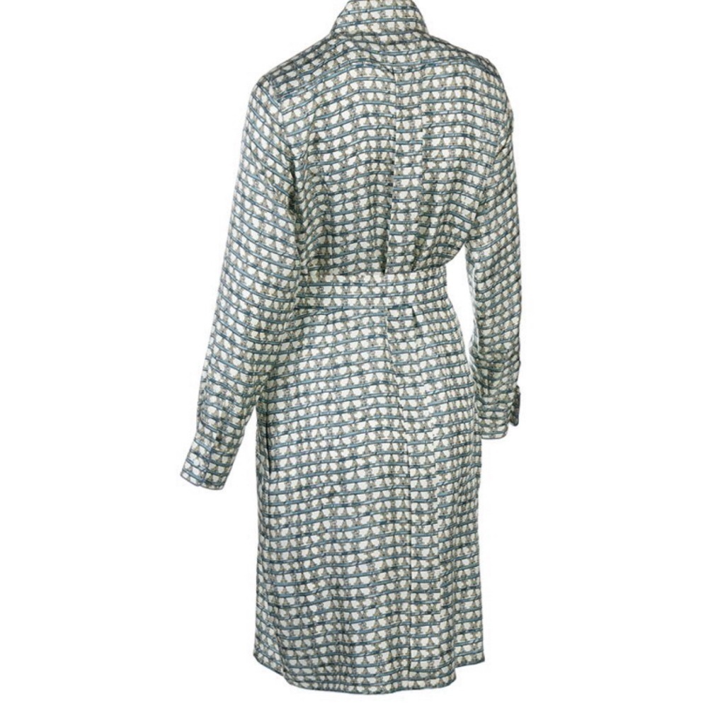 Max Mara Cupido Silk Logo Monogram Shirt Dress Geometric Midi Quiet Luxury - Picture 5 of 16